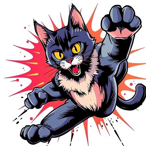 Preview for Aggressive-cartoon-cat-illustration-aistickerstyle-template-f24cb