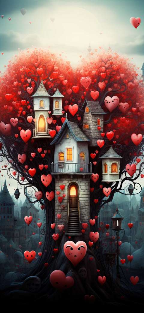 Preview for Heart-treehouse-fantasy-art-love-phone-template-fb0c5