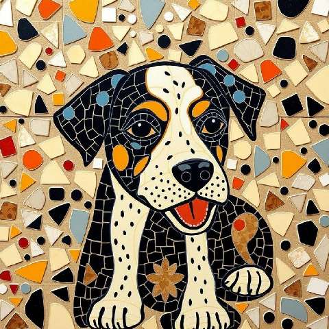 Preview for Mosaic-dog-artwork-aiartstyle-template-776d0