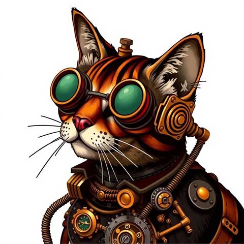 Preview for Steampunk-cat-illustration-aistickerunique-template-d26fa