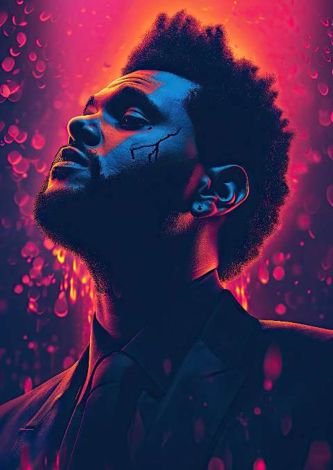 Preview for The-weeknd-inspired-digital-art-celebrities-template-7af23