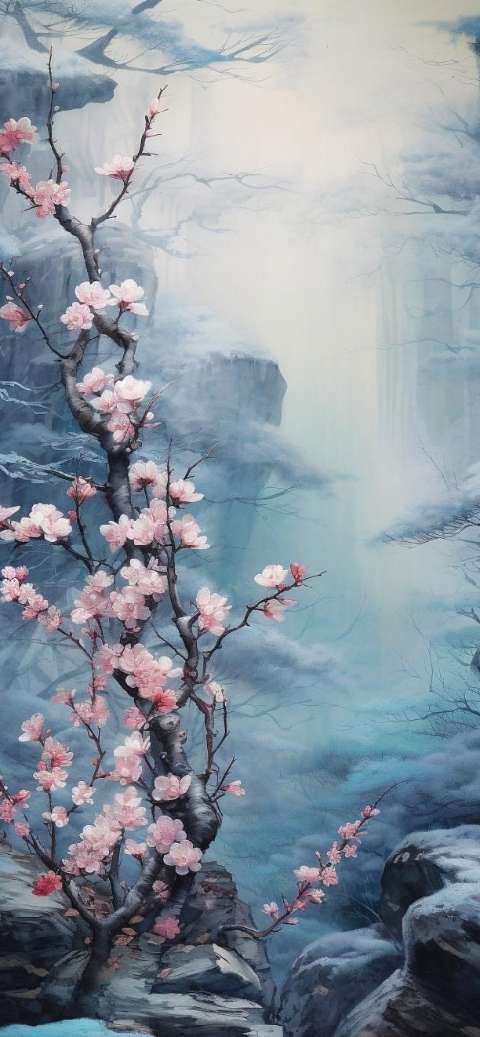 Preview for Serene-waterfall-landscape-aiwallpaper-template-4027e