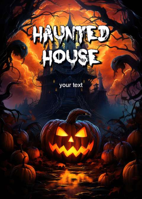Preview for Haunted-house-halloween-scene-template-f6636