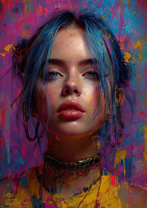 Preview for Vibrant-portrait-young-woman-blue-hair-celebrities-template-5f6fd