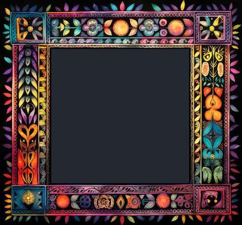 Preview for Floral-frame-design-template-colorful-frame-746a8