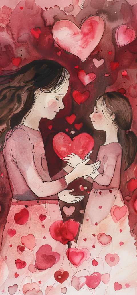 Preview for Mother And Daughter Love Wallpaper Template