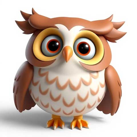 Preview for Cartoon-owl-character-design-aiemojianimals-template-991f3