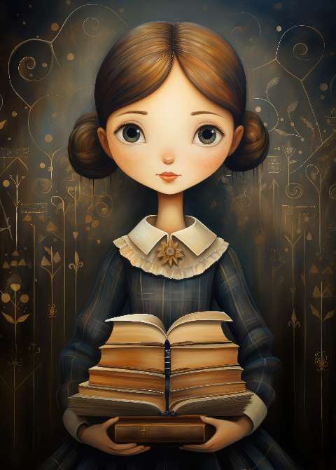 Preview for Young-girl-with-books-illustration-back-to-template-0f62c