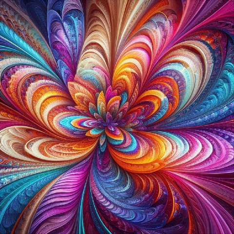 Preview for Vibrant Fractal Flower Design Template