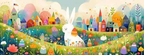 Preview for Whimsical Easter Facebook Cover Template
