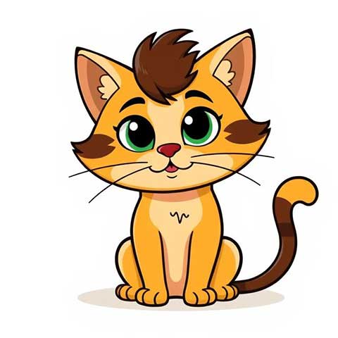 Preview for Cartoon-orange-tabby-cat-illustration-aistickerstyle-template-ada78