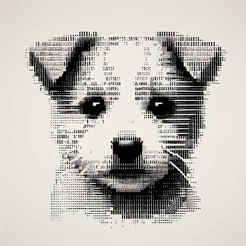 Preview for Glitch Art Dog Portrait Design Template
