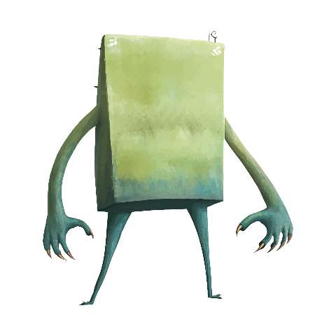 Preview for Green-rectangular-creature-illustration-character-monster-templa-553f7