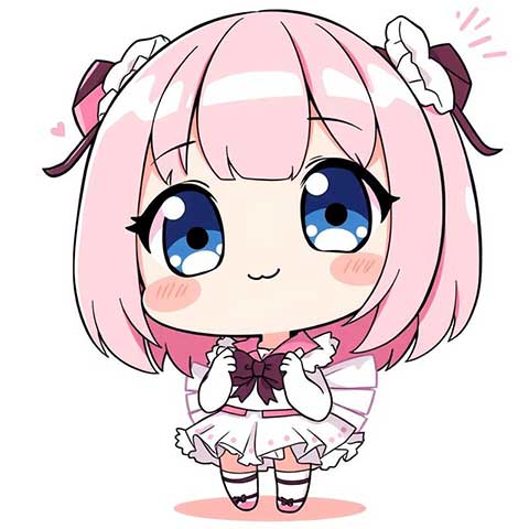Preview for Chibi-anime-girl-pink-hair-aicartoon-template-49a49