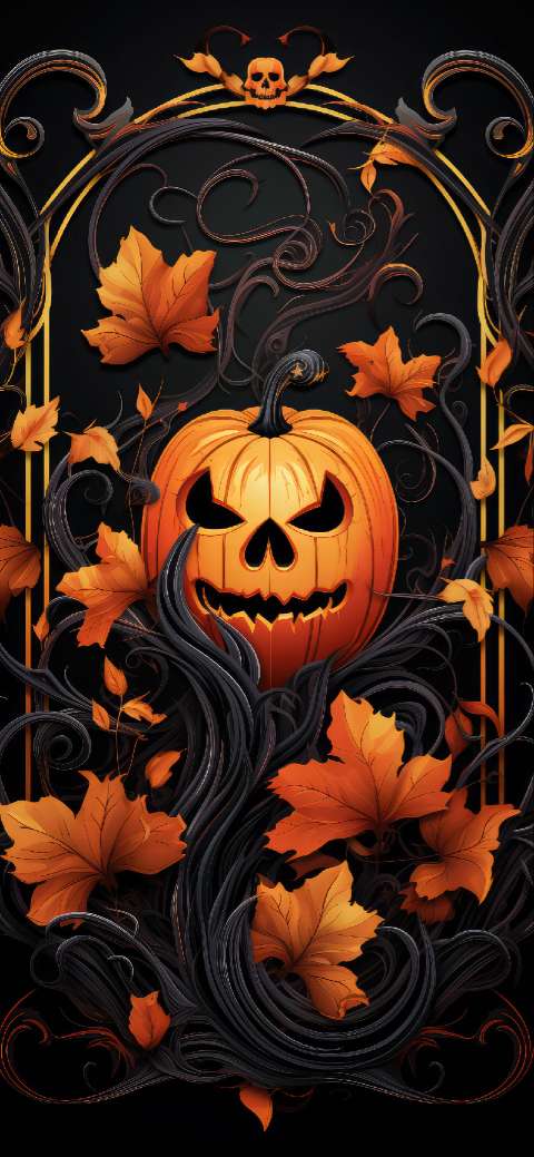 Preview for Halloween-pumpkin-illustration-halloween-phone-template-f4454
