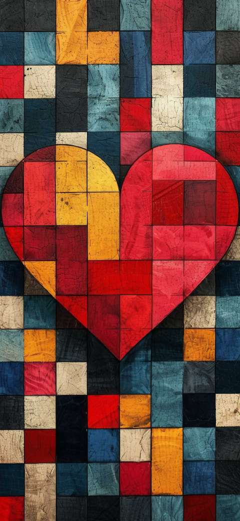Preview for Mosaic-heart-art-love-phone-template-7f302