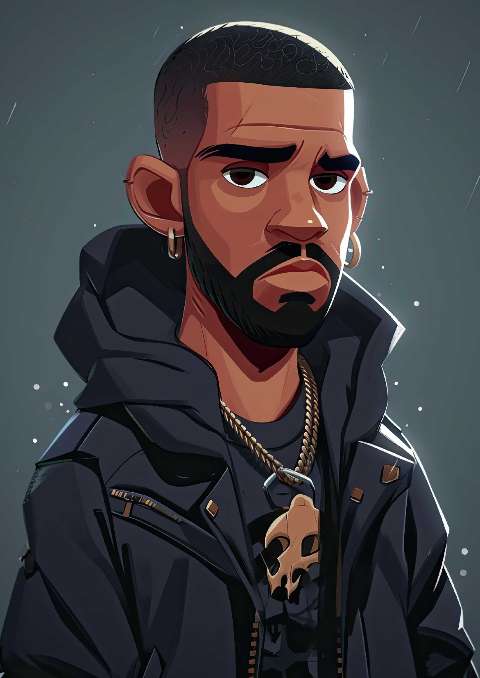 Preview for Cartoon-drake-illustration-celebrities-template-b9bd4