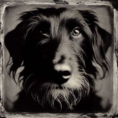 Preview for Vintage Black Dog Portrait Template