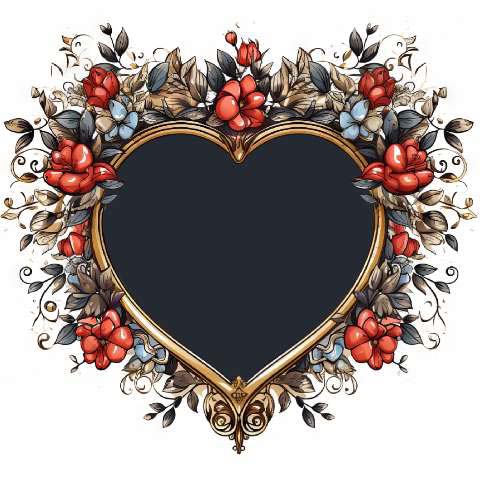 Preview for Floral-heart-frame-design-love-frame-template-a9323