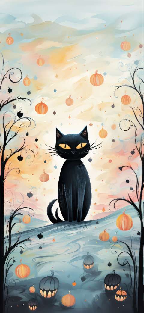 Preview for Halloween-cat-illustration-halloween-phone-template-b8567