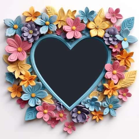 Preview for Floral-heart-frame-love-frame-template-4d045