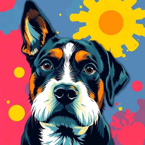 Preview for Vibrant Pop Art Dog Portrait Template