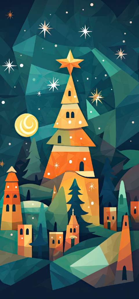 Preview for Christmas-village-illustration-christmas-phone-template-bde23