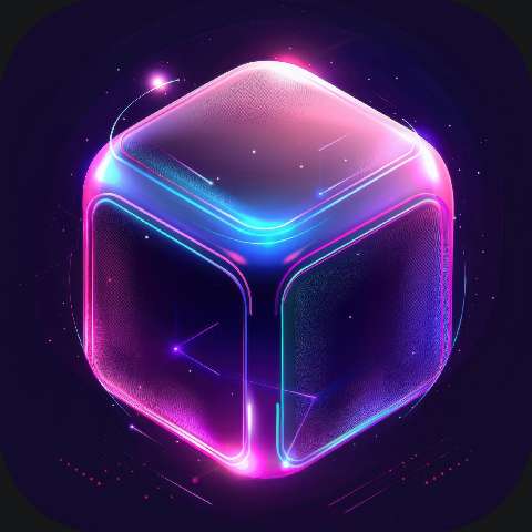 Preview for Glowing Neon Cube Icon Template