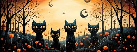 Preview for Halloween-cats-pumpkin-patch-halloween-social-template-cd415