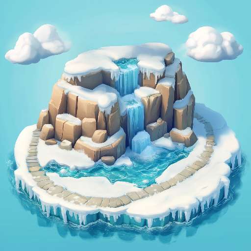 Preview for Serene-3d-island-landscape-frozen-tiny-template-978a7
