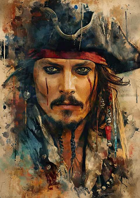 Preview for Pirate-captain-portrait-art-celebrities-template-5ba9a