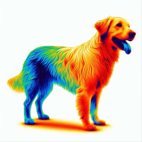 Preview for Vibrant Golden Retriever Illustration Template