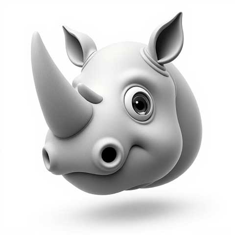 Preview for 3d-rhino-head-sculpture-aiemojianimals-template-6eb41