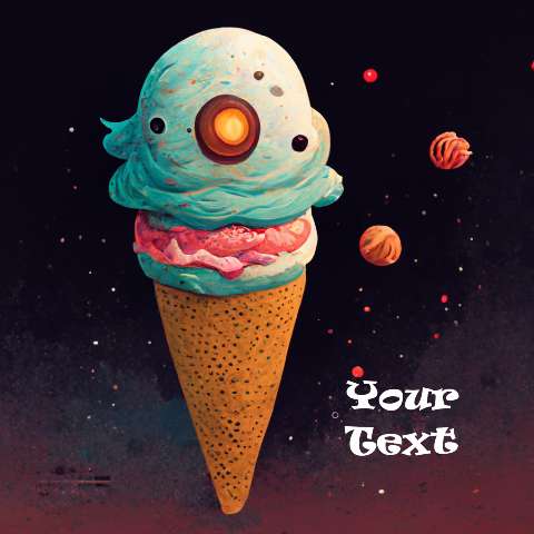 Preview for Cosmic-ice-cream-cone-art-ai-image-template-59864
