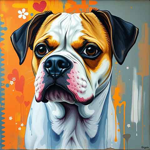 Preview for Vibrant Boxer Dog Art Template