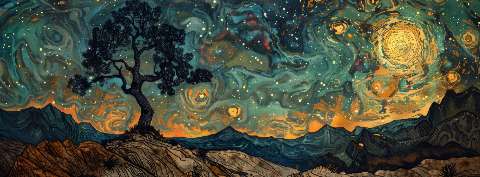 Preview for Starry Night Sky Art Template