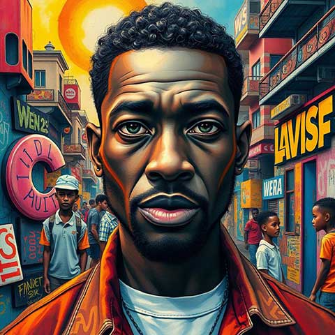 Preview for Vibrant-street-scene-portrait-aistylized-template-966b3