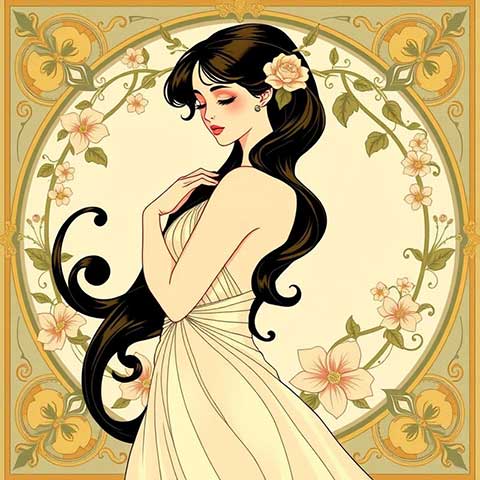 Preview for Art-nouveau-floral-illustration-aiartstyle-template-14b4a