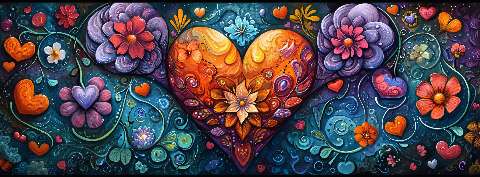 Preview for Vibrant-heart-art-design-valentines-facebook-template-68c47