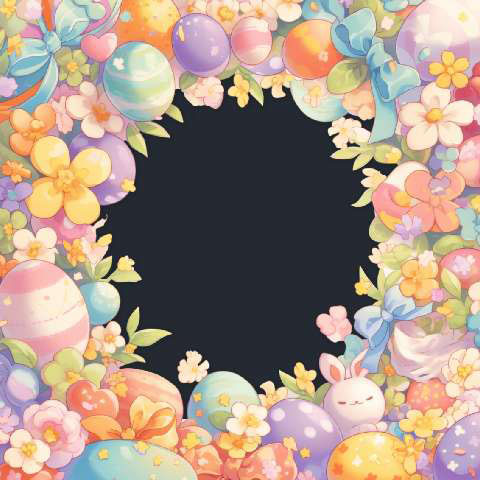 Preview for Easter-frame-eggs-flowers-template-f424b