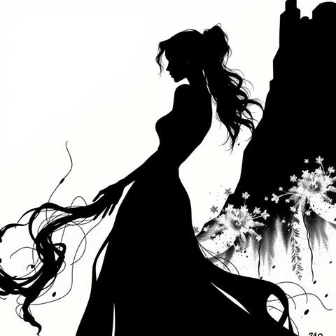 Preview for Elegant-woman-silhouette-aiartstyle-template-aeecd