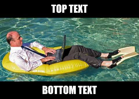 Preview for Man-working-on-laptop-in-pool-summermeme-template-08873