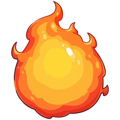 Preview for Cartoon-fireball-illustration-object-emoji-template-0bc85