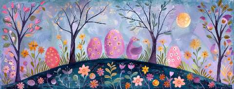 Preview for Easter-egg-landscape-art-easter-facebook-template-1a207