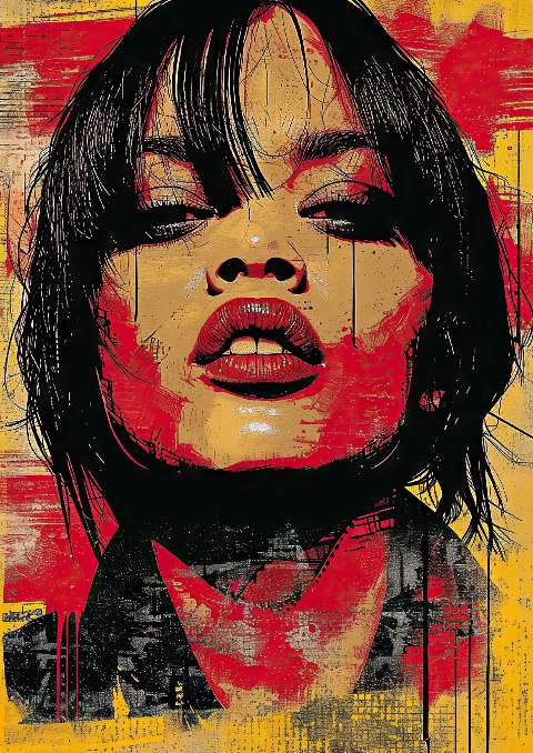 Preview for Abstract-woman-portrait-art-celebrities-template-94043