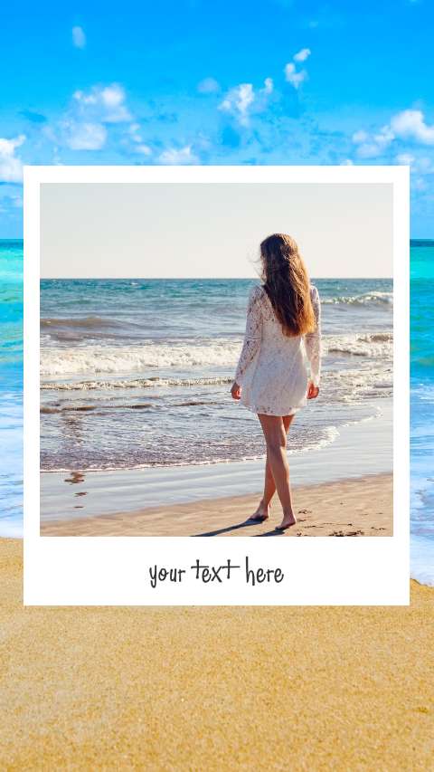 Preview for Serene-beach-walk-polaroid-template-f03fc