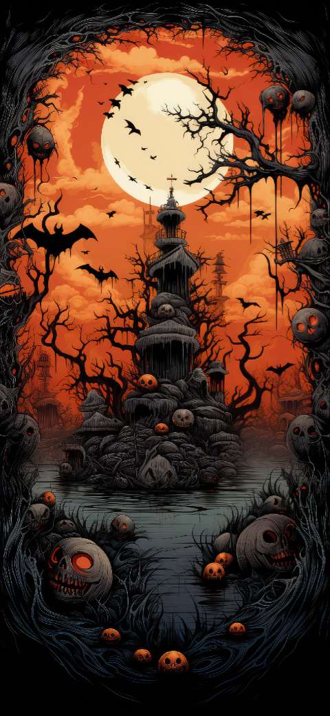 Preview for Halloween-spooky-landscape-halloween-phone-template-7e737