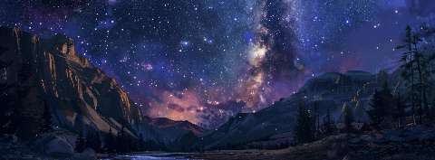 Preview for Breathtaking Night Sky Over Mountains Template