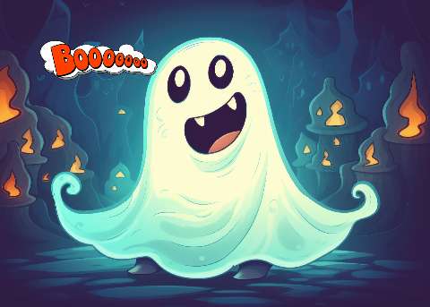 Preview for Friendly-ghost-spooky-cave-halloween-post-template-f32eb