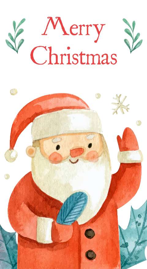 Preview for Merry-christmas-santa-illustration-holiday-card-template-e4b3d